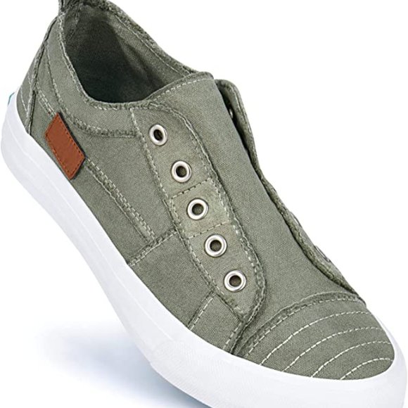 JENN ARDOR Stylish Slip On Sneakers No Laces green - Picture 6 of 12